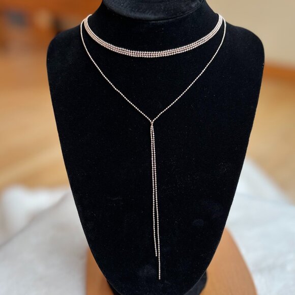 8 Other Reasons Everybody Has Reasons Rose Gold Tone Lariat Ball Chain Necklace - Picture 3 of 15